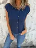 Verão 2025 Cruzamento de Fronteira Site Independente Amazon Europeu e Americano Novo Estilo Feminino Cor Sólida Moda Camisa Top Colete