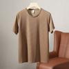 Playera de Malla de Bambú Seda de Hielo para Hombre Manga Corta Cuello Redondo 2023 Nueva Sangre de Ciempiés Camiseta Interior para Hombre Verano Color Puro Delgada