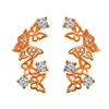 Pendientes de lazo de estilo coreano, moda creativa, elegantes, con diamantes, largos, de oro rosa, con mariposas danzantes creativas.