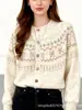 Cárdigan de Punto Jacquard Contrastante Estilo Coreano para Mujer, Estilo Corto Holgado, Top de Combinación de Colores Estilo Lazy, Nueva Chaqueta Suéter de Otoño e Invierno