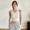 Top Esportivo com Bojo Fixo para Uso Externo Feminino Sutiã Anti-Impacto Top de Treino para Pilates Fitness Lingerie Yoga