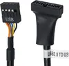 Cabo Adaptador de Placa-Mã de Cabeçalho USB 3.0 para USB 2.0, USB 3.0 para USB 2.0, Conversor Adaptador de Cabo de Placa-Mã USB 3.0 Macho de 19 Pinos para USB 2.0 Fêmea de 9 Pinos 6 polegadas/15cm