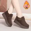 Zapatos de Madre de Edad Media para Mujer, Zapatos de Algodón, Botas de Mujer con Suela de Plataforma, Botas de Nieve de Suela Gruesa, Botines Cálidos de Terciopelo, Envío Directo