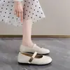 Nuevos Zapatos Planos Bajos de Mujer Estilo Mary Jane Otoño Estilo Hada Francesa Gentil Zapatos Pequeños de Cuero Mocasines Casuales Zapatos de Mujer