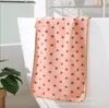 Veludo Coral Bolinhas Toalha Conjunto de Toalhas de Banho Macio e Absorvente Adulto Casa Casamento Lembrança Bem-Estar da Empresa Negócios
