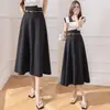 Falda para Mujer 2026 Primavera y Verano Nueva Falda de Paraguas de Cintura Alta Falda Midi de Línea A que Cubre las Caderas y Luce Adelgazante, Falda Larga para el Trayecto al Trabajo