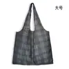 Nova grande bolsa de compras dobrável, bolsa quadrada de pano com flores, bolsa de compras portátil, bolsa tote dobrável