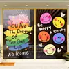Pegatinas de moda para escaparates, calcomanías de caritas sonrientes, pegatinas electrostáticas para tiendas de ropa y salones de belleza, decoraciones creativas para ventanas