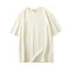 Camiseta de Manga Corta de Algodón Puro de Peso Pesado para Hombre, Corte Holgado, Color Sólido, Estilo Retro Americano Simple, Moderna, Versátil, 100% Algodón, Mayoreo