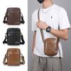 Bolsa Cruzada Simple Retro de Comercio Exterior para Hombre, Bolso de Hombro de Cuero PU para Viajes de Negocios, Versátil, Casual, Portátil, Bolsa para Teléfono Móvil, Venta al por Mayor