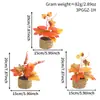 Planta en Maceta Tejida de Hierba de Hoja de Arce Artificial para Festival de la Cosecha de Otoño Decoración de Escritorio para el Hogar Adorno de Escena para Festival Floral