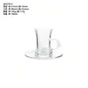 Taza de Té Negra Turca Simple Resistente al Calor con Asa Taza de Té Pequeña Taza con Asa de Vidrio Set de Taza de Café y Platillo