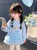 Vestido moletom de desenho animado estilo coreano para meninas, nova coleção outono 2026, vestido princesa de malha para comércio exterior, dropshipping de roupas infantis