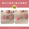 Pasador de Corazón Rosa para Mujer, Pin Lateral para la Frente, Accesorio para el Cabello, Pinza de Garra Linda de Verano para Flequillo, Adorno para el Cabello