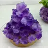 Venta al por mayor del fabricante Racimo de Piedra Cruda de Cristal Natural Lámpara de Noche Flor de Amatista Cama de Grava de Cristal Lámpara de Atmósfera de Mesita de Noche Lámpara de Cristal