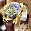 Bugalay nuevo reloj de doble cara hueco con movimiento automático no mecánico reloj tourbillon para hombre entrega transfronteriza