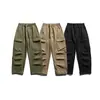 Ropa Vintage 25 Invierno Nuevo Tendencia Retro Japonesa Marca Color Sólido Forro Polar Pantalones Cargo Sueltos Cálidos Casuales para Hombre