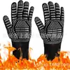 Luvas de churrasco para alta temperatura 800 graus, cinco dedos de silicone, para assar, forno de micro-ondas, proteção de isolamento térmico
