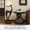 Mesa Lateral Creativa Estilo Medieval, Mesa de Café de Lujo Ligero y de Gama Alta, Gabinete de TV Mesita de Noche para Sala de Estar, Sofá, Decoración de Mesa para Apartamento Pequeño