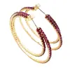 Brincos de personalidade da moda clássica europeia e americana, círculo exagerado, liga, brincos de diamante, atacado transfronteiriço