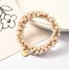Celebridad de Internet Femenina Cuerda para el Cabello de Perlas Cristal Anillo para el Cabello Diamantes de Imitación Cola de Caballo Liga para el Cabello Sencilla Pulsera Diadema de Doble Uso Lujo Accesible