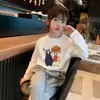 Camiseta infantil de manga larga moderna, estilo fino, nuevo modelo de primavera y otoño, camiseta básica elegante para niños mayores y pequeños, camiseta de niña con estampado de dibujos animados