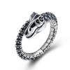 Anillo de quilla estilo punk anillo de esqueleto de dinosaurio retro personalidad anillo abierto de pareja de plata tailandesa venta al por mayor de fábrica