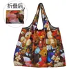 Bolsa de compras ecológica grande Nezha plegable portátil para comestibles fuerte y duradera moda de dibujos animados gran capacidad