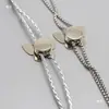 Cuerda de Piel Sintética Plateada Cadena de Metal Bolso Tejido a Mano Cierre de Cordón Hebilla de Resorte Mariposa Accesorios para Bolsos