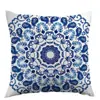Fronha de Travesseiro de Porcelana Azul e Branca com Padrão Esculpido de Peônia, Estilo Novo, Cruzamento de Primavera Tk, para Escritório, Quarto, Sofá