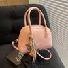 Bolsa lisa popular deste ano feminina 2025 nova moda casual bolsa de ombro retrô versátil para o dia a dia bolsa almofada