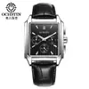 Reloj para Hombre Augusten Brand Casual de Negocios Calendario Resistente al Agua Multifunción Cuadrado Correa de Reloj para Hombre