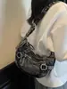 Bolso de Moda tipo Dumpling para Mujer 2025 Nuevo Estilo Perezoso de Mezclilla de Hombro Único Cruzado Versátil Bolso Silla de Mezclilla para Salir