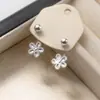 Plata Esterlina S925 Nalan Exquisito y Sencillo Diseño de Nicho Ins Flor de Cinco Pétalos Hielo Triturado Gancho para Oreja con Hilo M07388