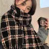 Cachecol Xadrez Vermelho de Natal para Mulheres no Outono e Inverno Estilo Coreano Imitação de Caxemira Luxo Acessível Alta Qualidade Cachecol Xale Quente