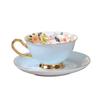 Conjunto de Chá para Chá da Tarde Estilo Pastoral Britânico Personalizado Cerâmica Estilo Europeu Pequena Xícara de Café de Luxo para Escritório Xícara de Chá com Flores Venda por Atacado