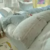 Juego de Cama de Invierno de Cuatro Piezas Manta de Leche Engrosada Felpa de Doble Cara Funda Nórdica Sábana Bajera de Felpa de Coral Sábana Funda Nórdica de Tres Piezas