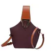 Bolso Cubo de Color Contrastante Simple de Nicho para Mujer Verano 2025 Retro Versátil Patrón Granulado Bolso de Hombro Cruzado de Alta Gama