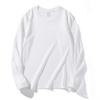 Camiseta de manga larga con cuello redondo de algodón Xinjiang suave de tres generaciones, 220 g, color caramelo, dopamina, sin costuras laterales