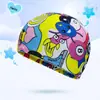 Gorro de natación elástico para niños y niñas, nuevo, con lindo patrón de dibujos animados, a la moda, cómodo, gorro de natación para bebé, cuidado del cabello, gorro de natación de tela