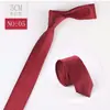 Gravata Masculina Estilo Coreano Cor Sólida Tendência Casual Tendência Batida à Mão Feminina Vermelha 5CM Estreita Pequena