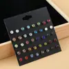 Pendientes de Tarjeta de Papel Estilo Europeo y Americano Transfronterizos Pendientes de Diamantes de Nicho Conjunto de Joyería de Tarjeta de Combinación Versátil Perla para Mujer Venta al por Mayor