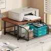 Estante de Almacenamiento para Impresora Escritorio Pequeño Estante de Colocación de Doble Capa Escritorio de Oficina Copiadora Estante de Almacenamiento Multifuncional