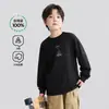 Ropa para Niños ZuoXi Camiseta de Manga Larga de Algodón Puro para Niños Ropa de Otoño para Niños Capa Base 2026 Nuevo Estilo Top para Niños Mayores Clase A