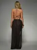 Bestseller transfronterizo europeo y americano: falda larga decover-up de bikini para vacaciones en la playa, transparente, con tiras cruzadas y abertura alta para mujer