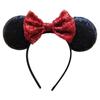 Faixa de Cabelo com Laço de Bolinhas Lantejoulas Amazon Preto e Branco Acessório de Cabelo Parque de Diversões Presilha de Cabelo Fofa Desenho Animado Versátil