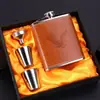 Set de Petacas de Vino Rusas de Acero Inoxidable Engrosado, Petaca Portátil para Exteriores, Set de Botellas Pequeñas Planas para Vino