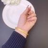 Nuevo brazalete de oro de arena vietnamita retro auspicioso tallado con cincel apertura brazalete para mujer cobre chapado en oro joyería de larga duración que no se decolora venta al por mayor