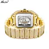Reloj Missfox Nuevo Reloj de Hombre Cuadrado de Moda Diseño Nicho Recorte Hip-Hop Diamante Completo Reloj de Cuarzo