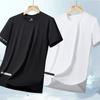 Playera de Manga Corta de Seda de Hielo para Hombre Verano Delgada Holgada Transpirable Secado Rápido Hielo Talla Extra para Hombre Casual Combinable Cuello Redondo